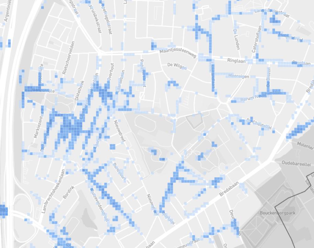 Flood forecast map at street level