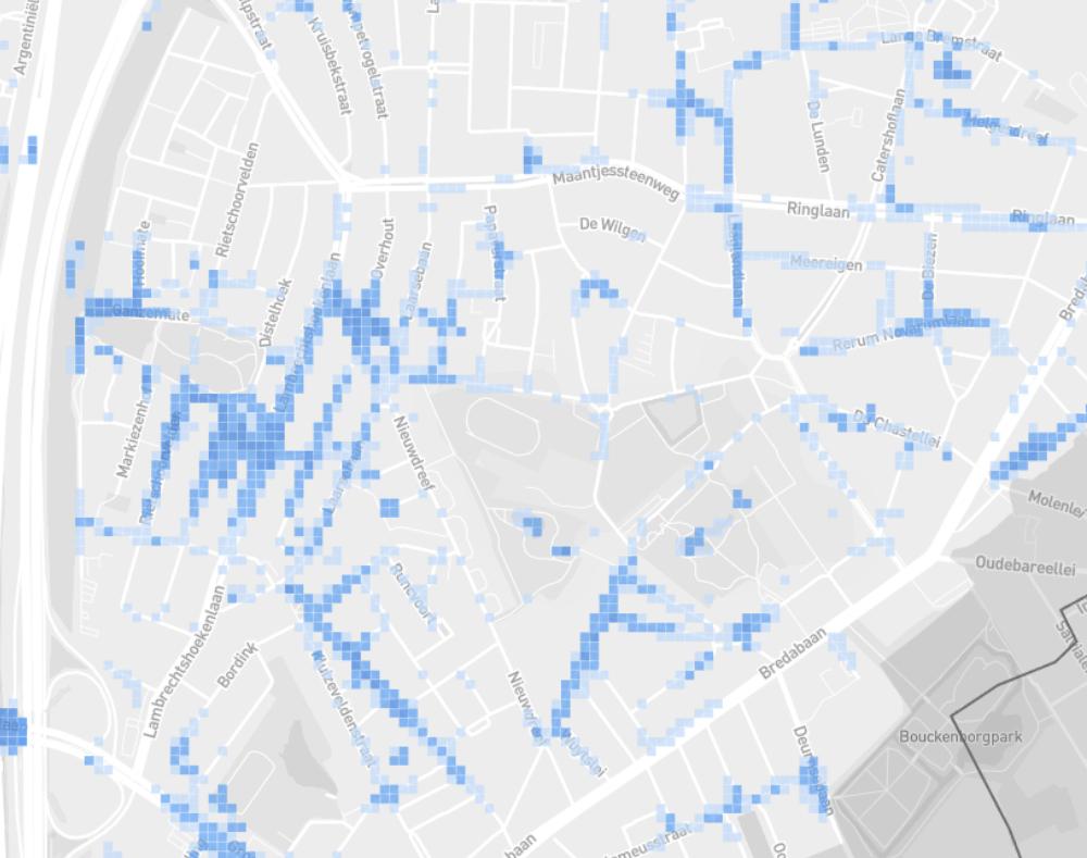 Overstromingsvoorspellingskaart op straatniveau Overstromingsvoorspellingskaart op straatniveau