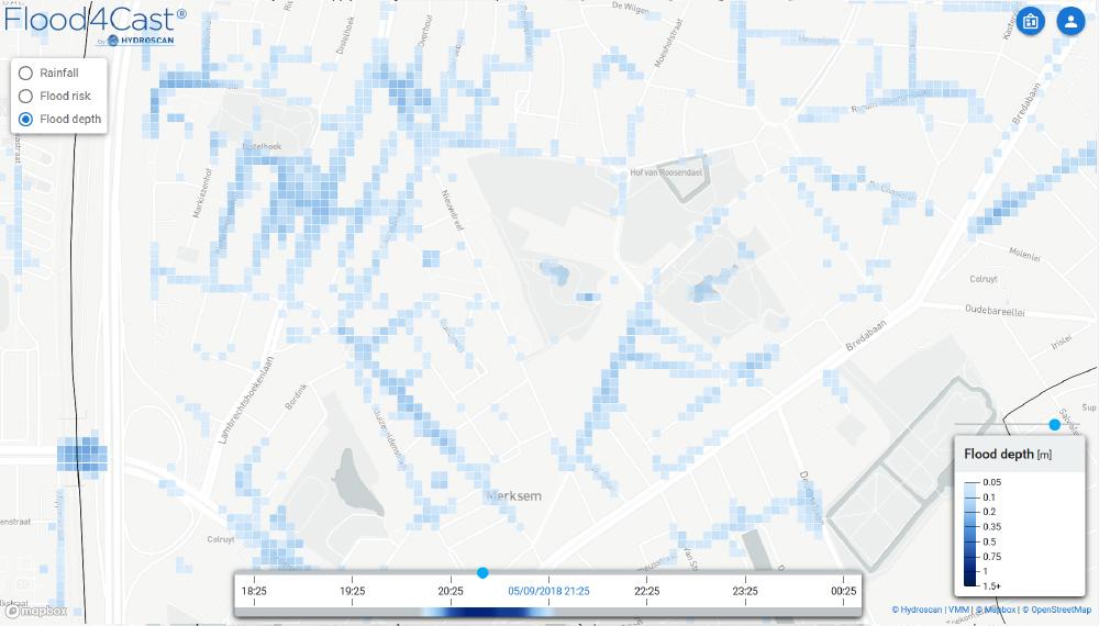 Overstromingsvoorspellingskaart op straatniveau