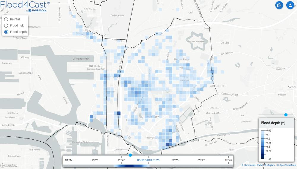 Overstromingsvoorspellingskaart op wijkniveau